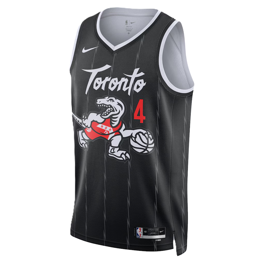 Toronto Raptors Black 2025-2026 City Edition Jersey Scottie Barnes #4