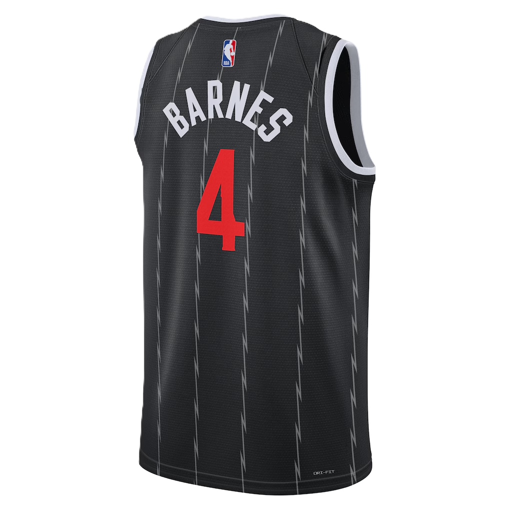 Toronto Raptors Black 2025-2026 City Edition Jersey Scottie Barnes #4