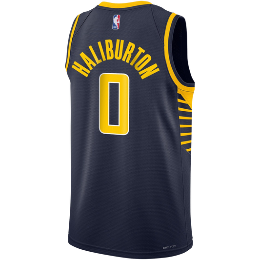 Indiana Pacers Navy Icon Jersey Tyrese Haliburton #0