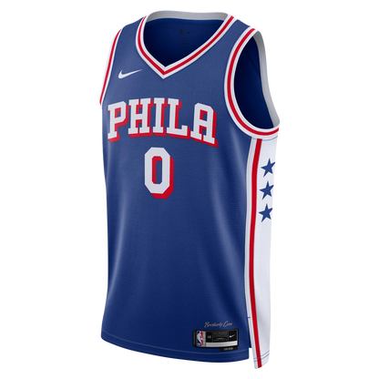 Philadelphia 76ers Blue Icon Jersey Tyrese Maxey #0