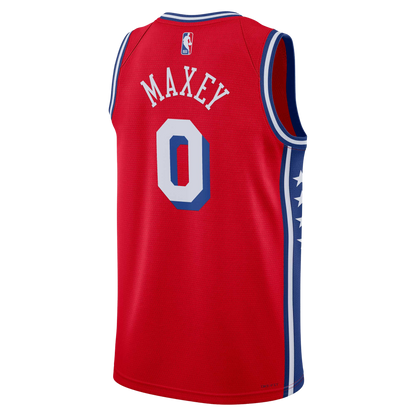 Philadelphia 76ers Red Statement Jersey Tyrese Maxey #0