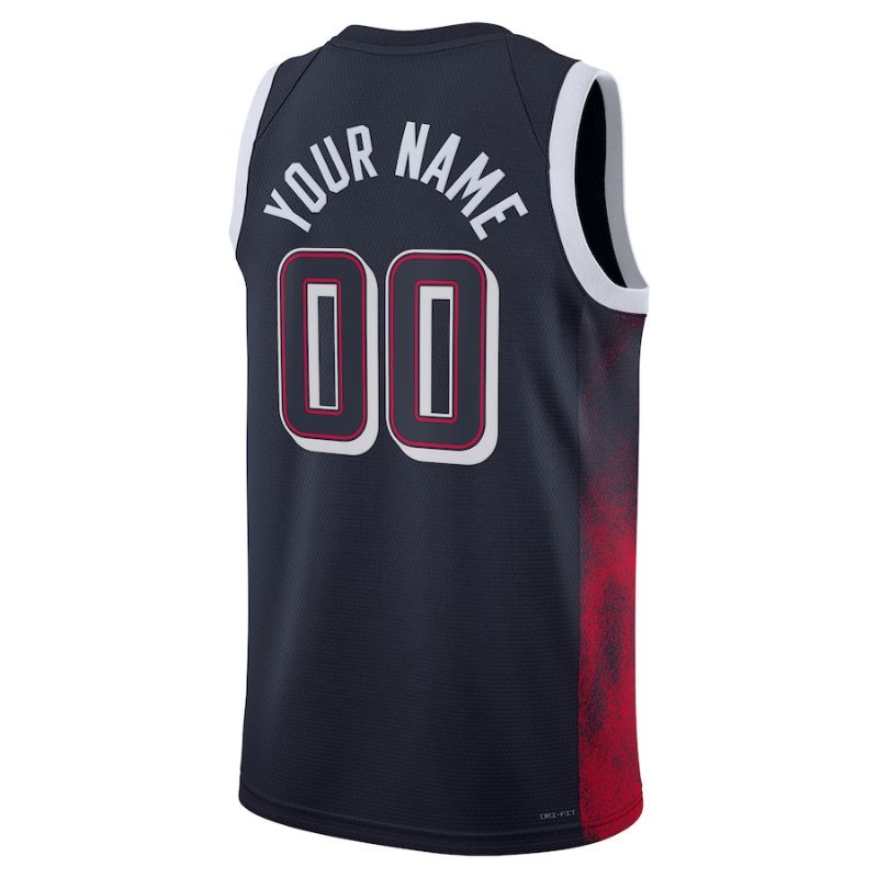 USA Basketball 2024 Custom Navy Jersey back