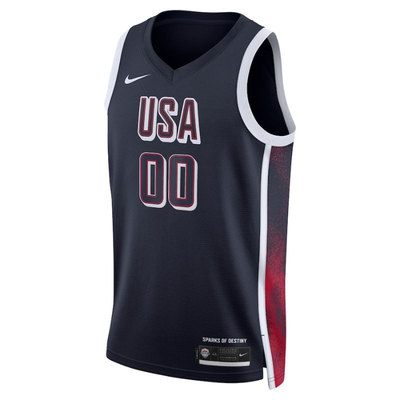 USA Basketball 2024 Custom Navy Jersey front