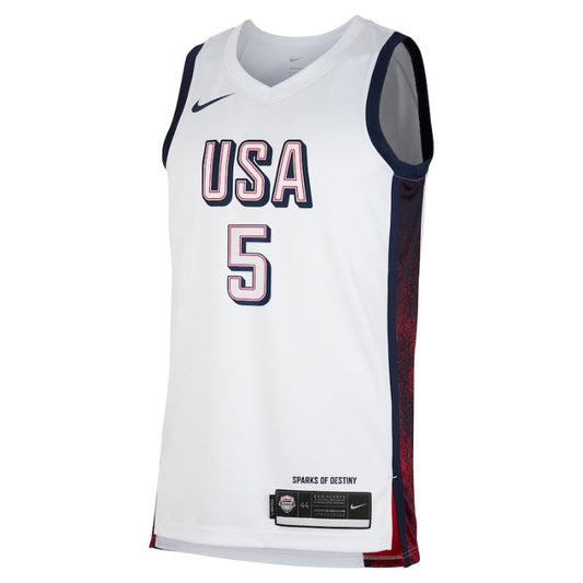 USA Basketball 2024 Edwards White Jersey