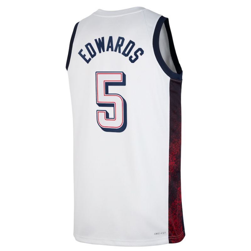 USA Basketball 2024 Edwards White Jersey