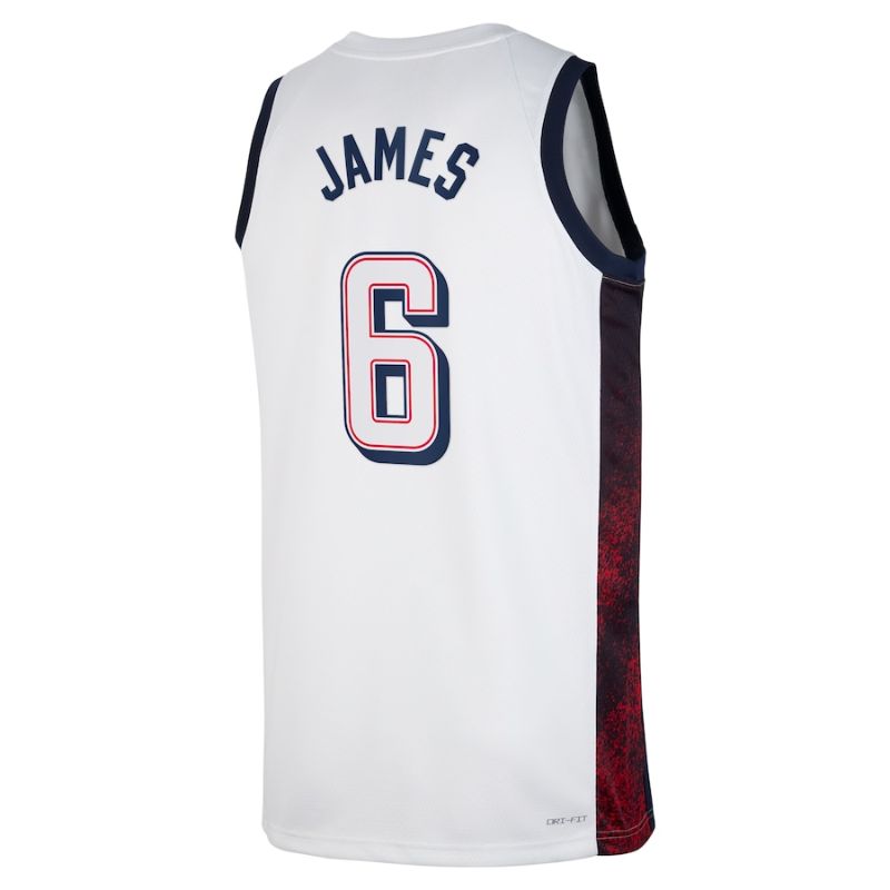 USA Basketball 2024 Lebron White Jersey