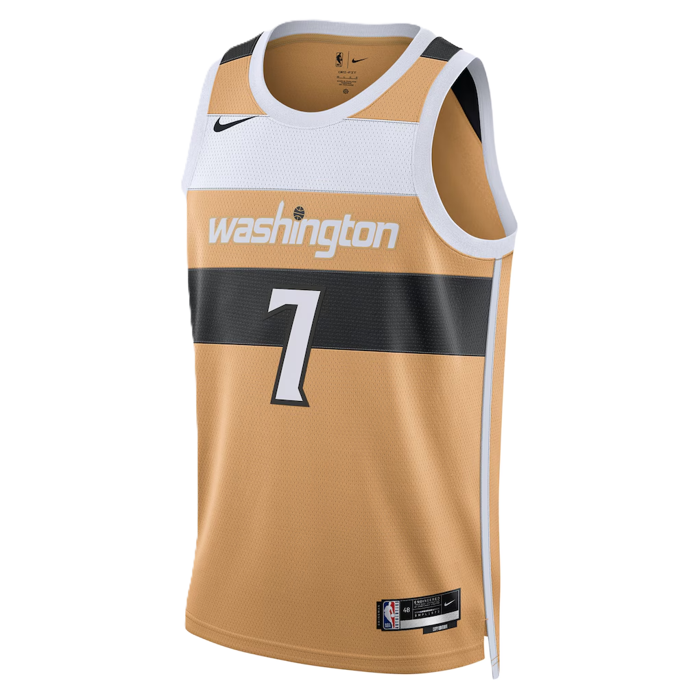 Washington Wizards Tan 2025-2026 City Edition Jersey Carlton Carrington #7