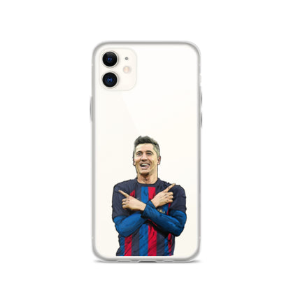Lewandowski Goal Celebration Barca Clear Case for iPhone® - The 90+ Minute