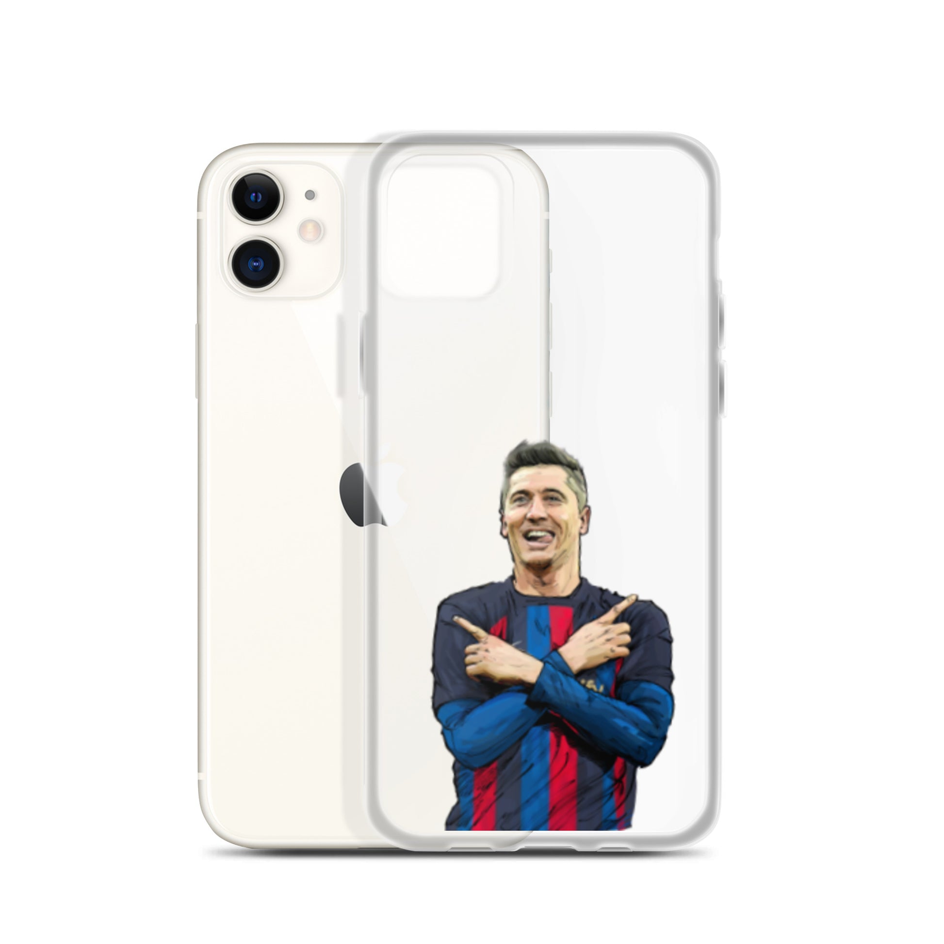 Lewandowski Goal Celebration Barca Clear Case for iPhone® - The 90+ Minute