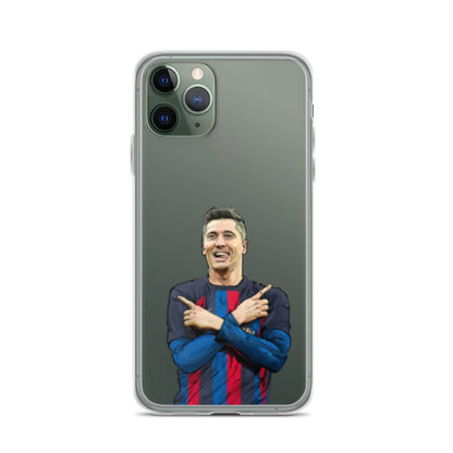 Lewandowski Goal Celebration Barca Clear Case for iPhone® - The 90+ Minute
