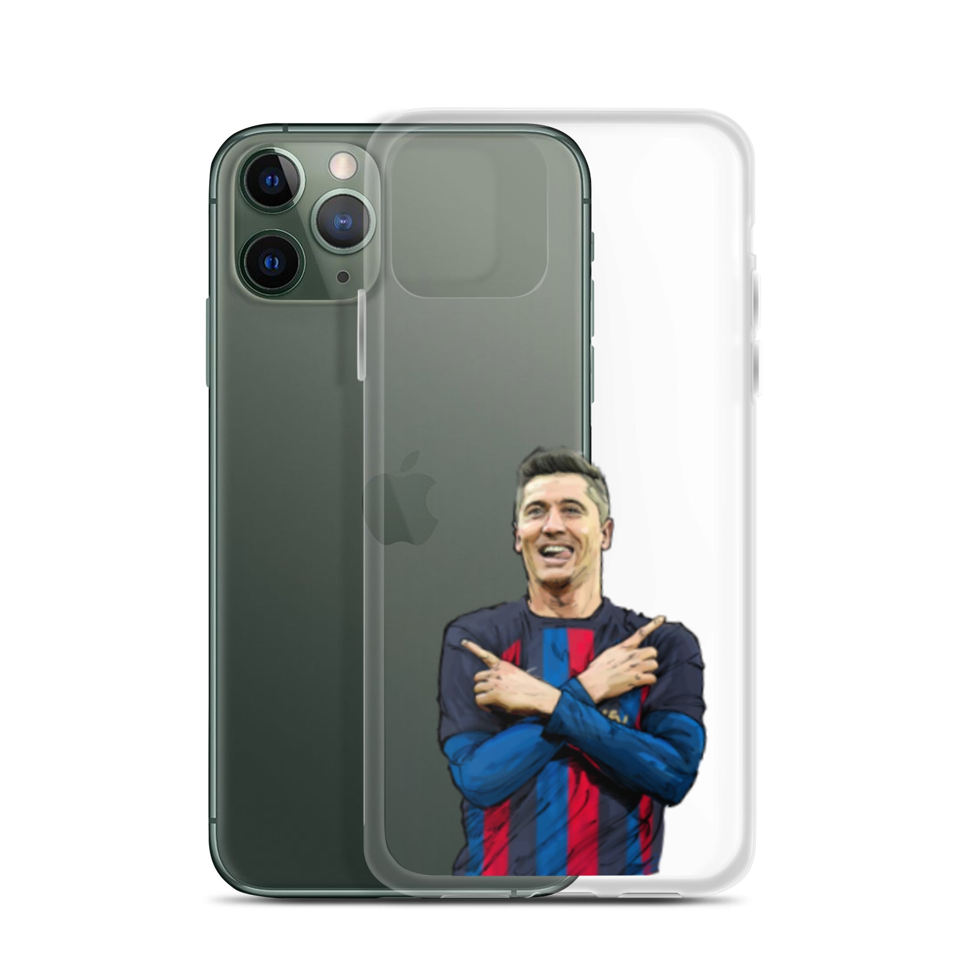 Lewandowski Goal Celebration Barca Clear Case for iPhone® - The 90+ Minute