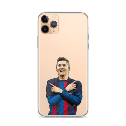 Lewandowski Goal Celebration Barca Clear Case for iPhone® - The 90+ Minute