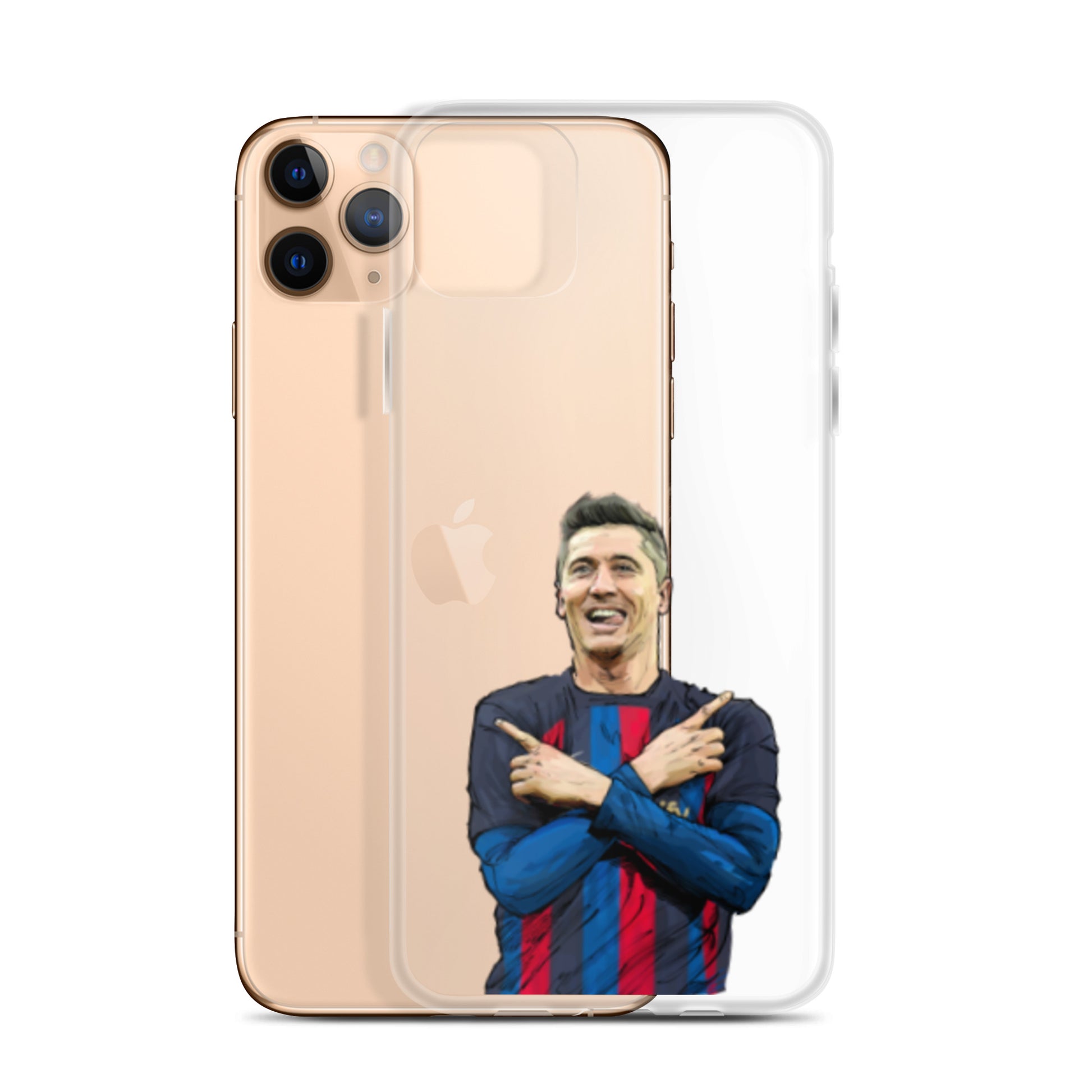 Lewandowski Goal Celebration Barca Clear Case for iPhone® - The 90+ Minute