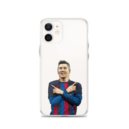 Lewandowski Goal Celebration Barca Clear Case for iPhone® - The 90+ Minute