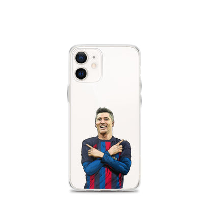 Lewandowski Goal Celebration Barca Clear Case for iPhone® - The 90+ Minute