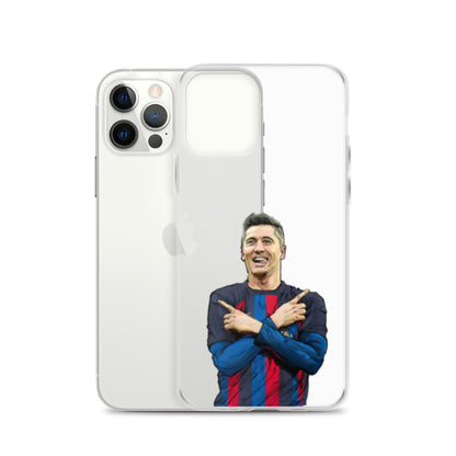 Lewandowski Goal Celebration Barca Clear Case for iPhone® - The 90+ Minute