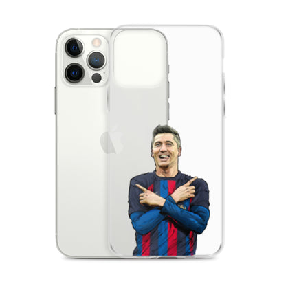 Lewandowski Goal Celebration Barca Clear Case for iPhone® - The 90+ Minute