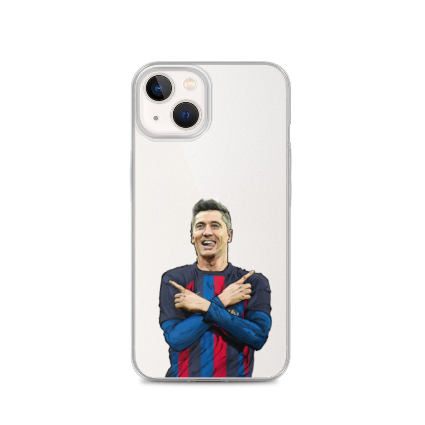 Lewandowski Goal Celebration Barca Clear Case for iPhone® - The 90+ Minute