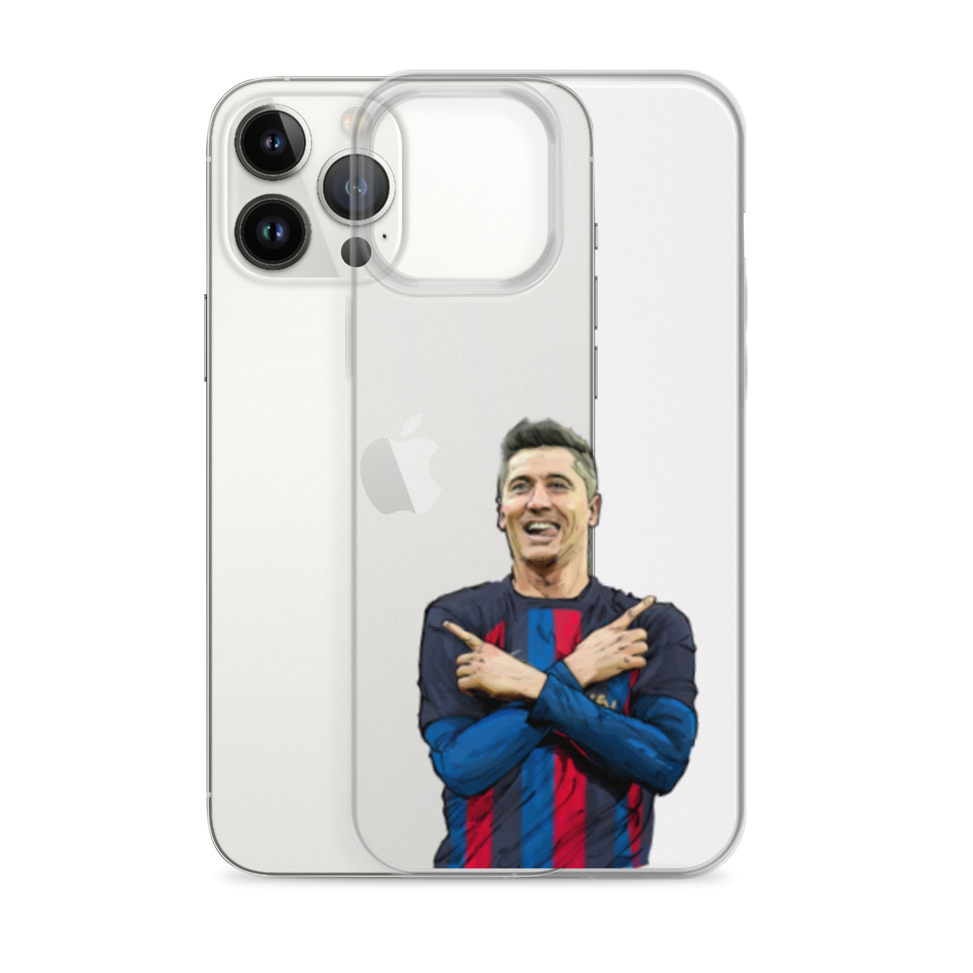 Lewandowski Goal Celebration Barca Clear Case for iPhone® - The 90+ Minute