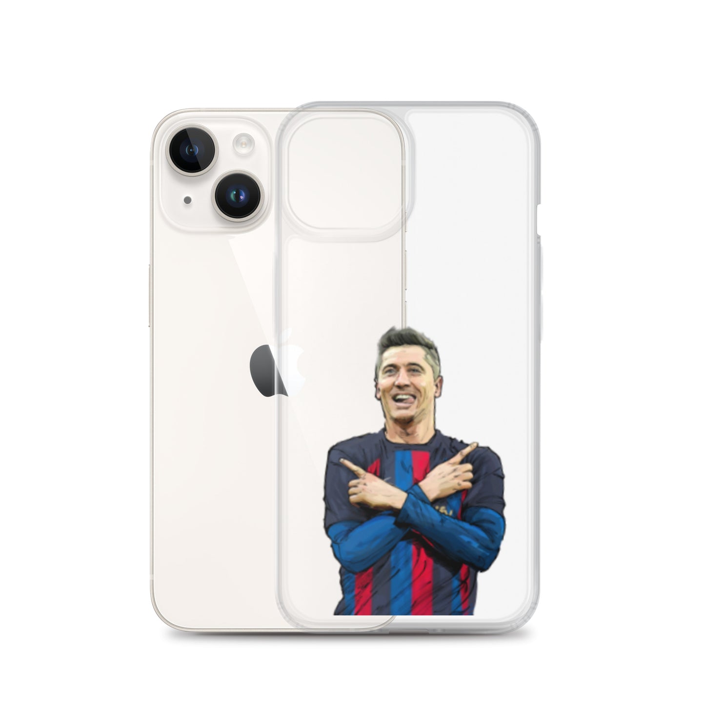 Lewandowski Goal Celebration Barca Clear Case for iPhone® - The 90+ Minute