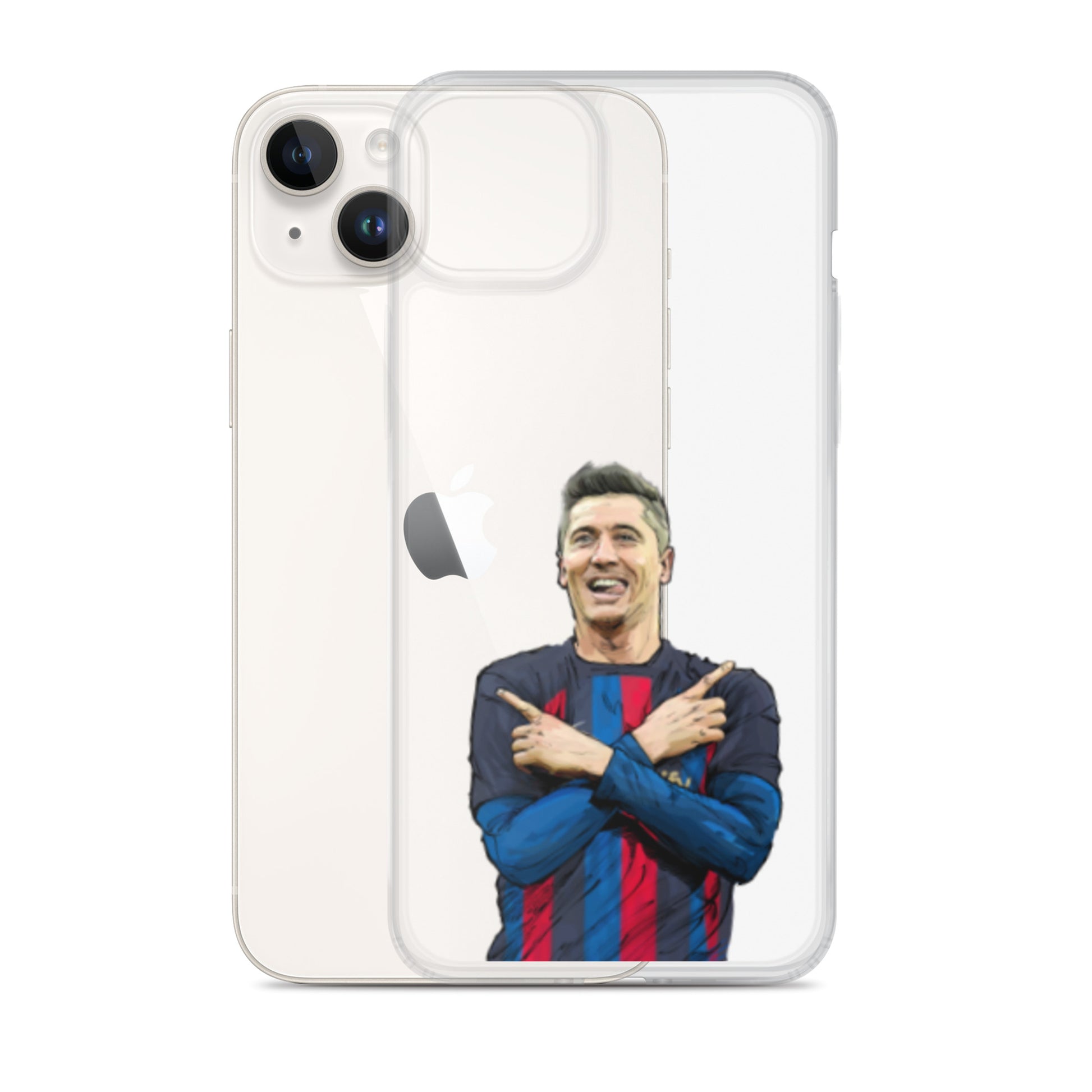 Lewandowski Goal Celebration Barca Clear Case for iPhone® - The 90+ Minute