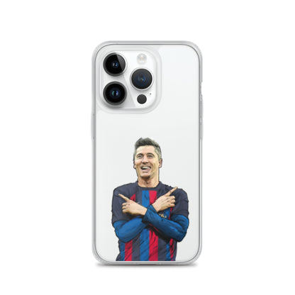 Lewandowski Goal Celebration Barca Clear Case for iPhone® - The 90+ Minute