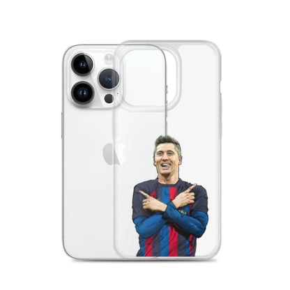 Lewandowski Goal Celebration Barca Clear Case for iPhone® - The 90+ Minute