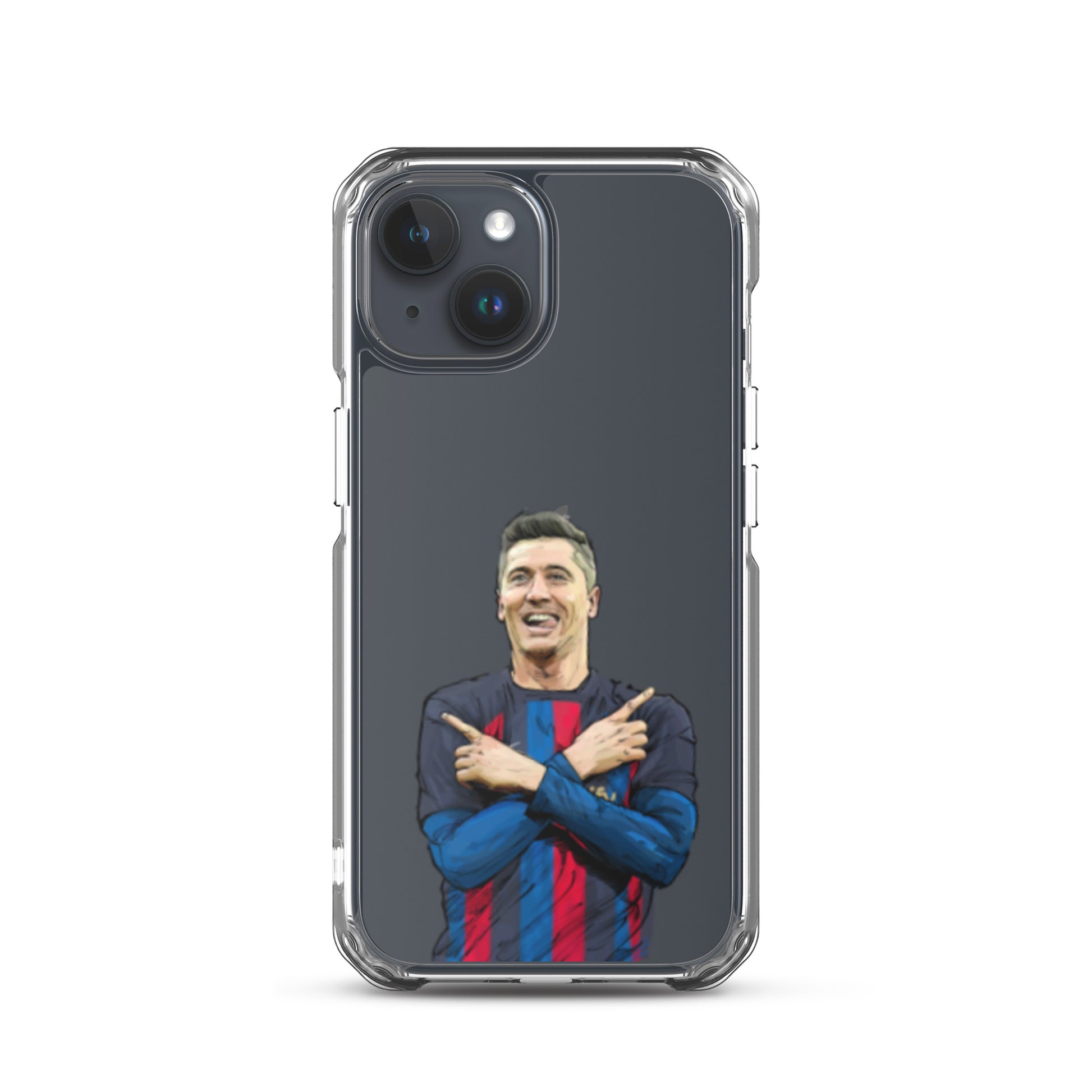 Lewandowski Goal Celebration Barca Clear Case for iPhone® - The 90+ Minute