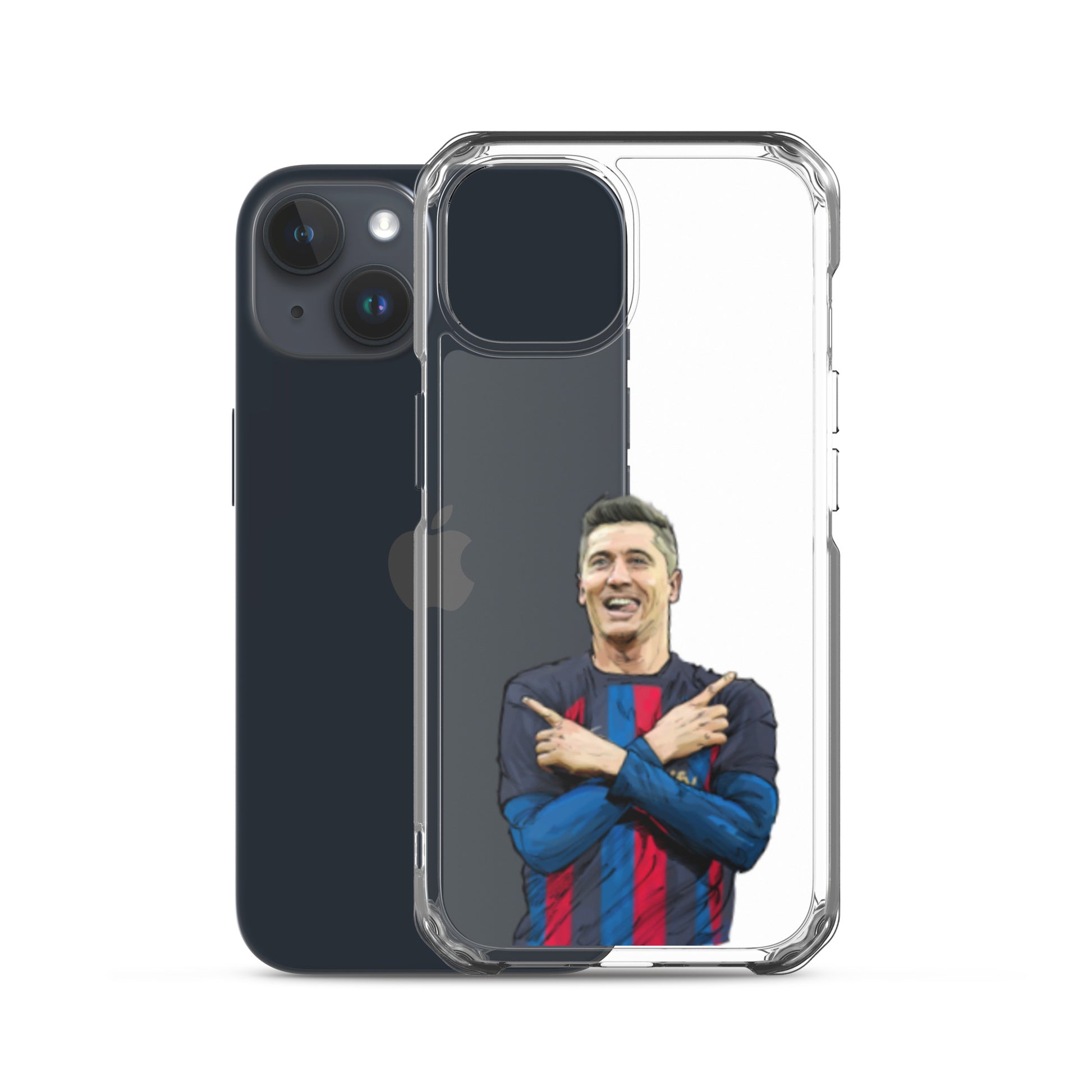 Lewandowski Goal Celebration Barca Clear Case for iPhone® - The 90+ Minute