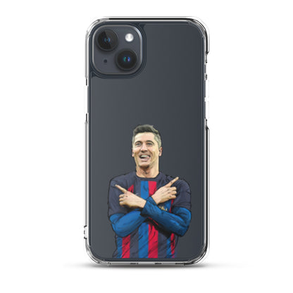 Lewandowski Goal Celebration Barca Clear Case for iPhone® - The 90+ Minute
