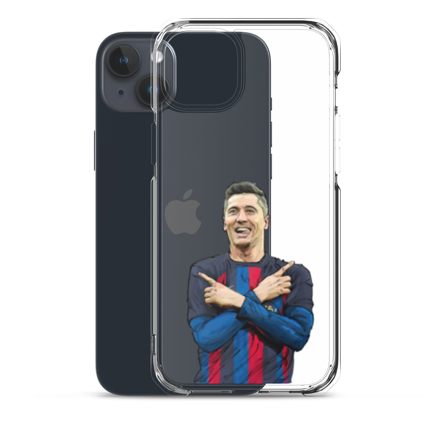 Lewandowski Goal Celebration Barca Clear Case for iPhone® - The 90+ Minute
