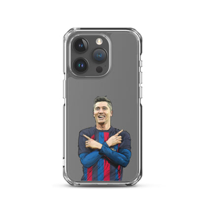 Lewandowski Goal Celebration Barca Clear Case for iPhone® - The 90+ Minute