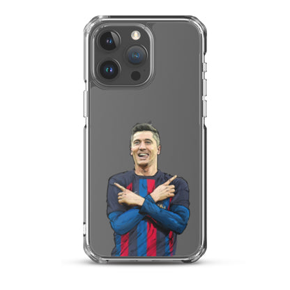 Lewandowski Goal Celebration Barca Clear Case for iPhone® - The 90+ Minute