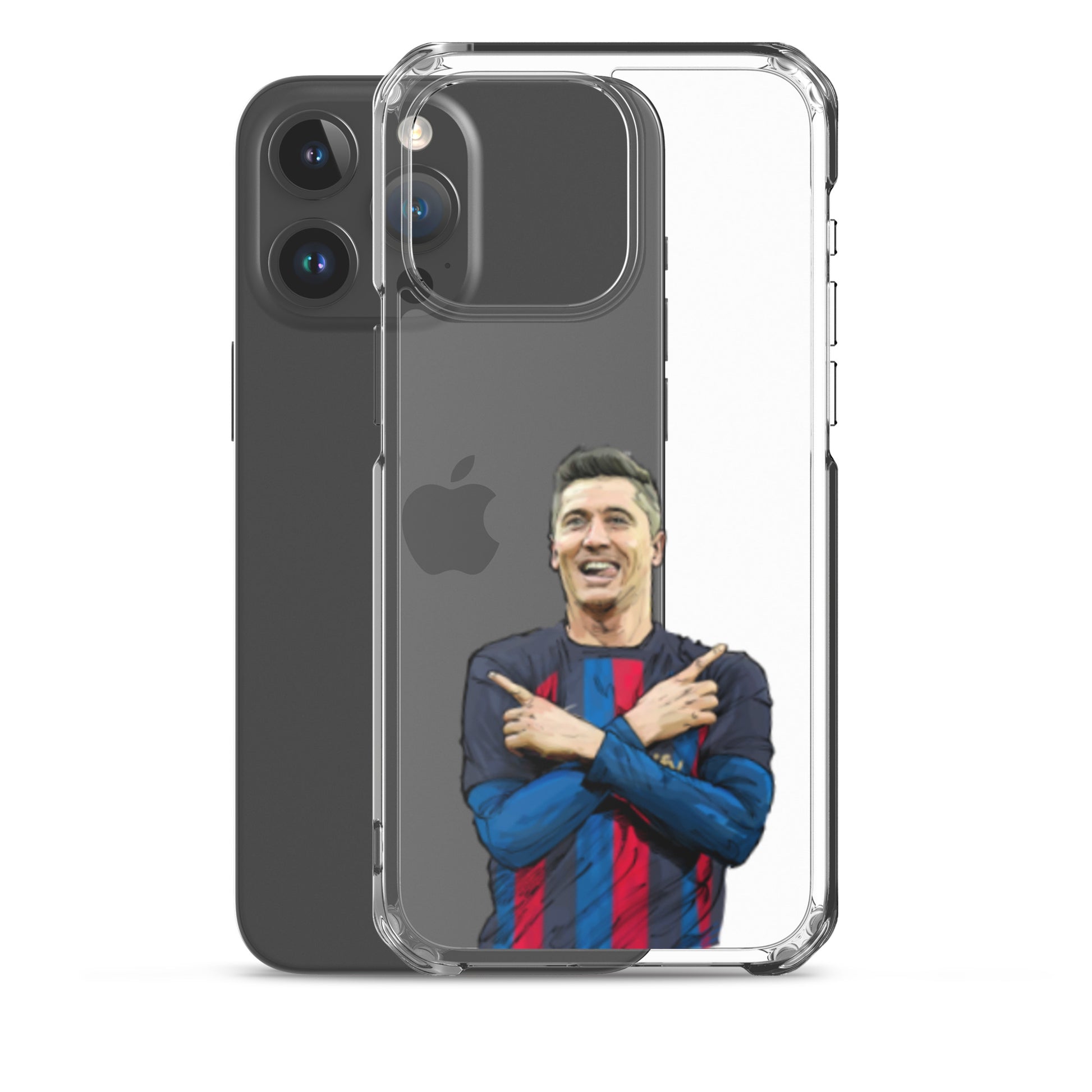 Lewandowski Goal Celebration Barca Clear Case for iPhone® - The 90+ Minute