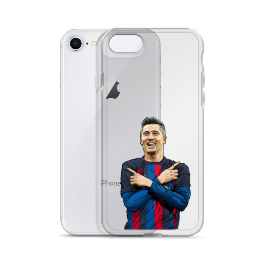 Lewandowski Goal Celebration Barca Clear Case for iPhone® - The 90+ Minute