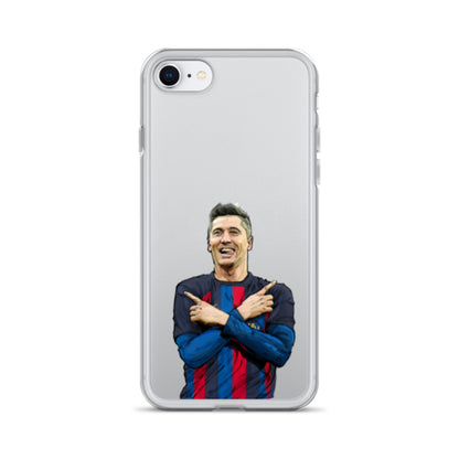 Lewandowski Goal Celebration Barca Clear Case for iPhone® - The 90+ Minute