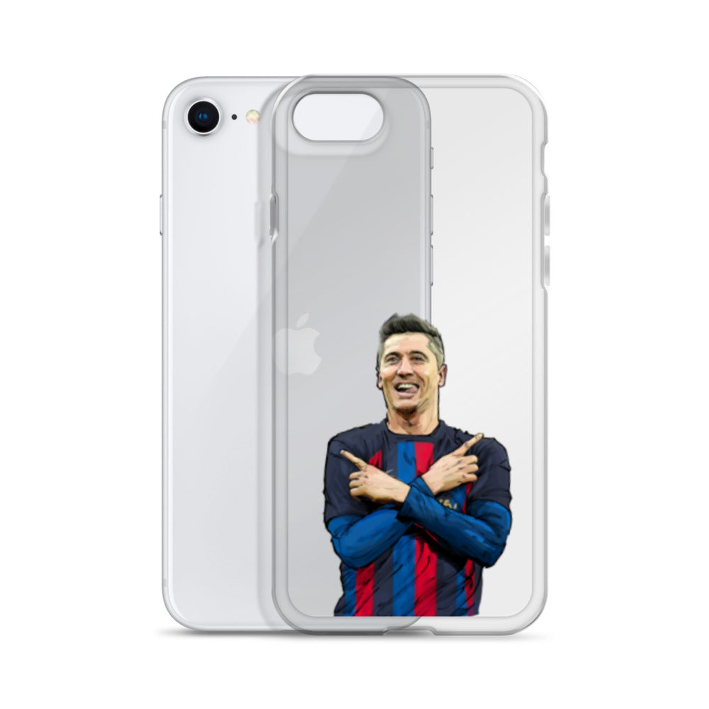 Lewandowski Goal Celebration Barca Clear Case for iPhone® - The 90+ Minute