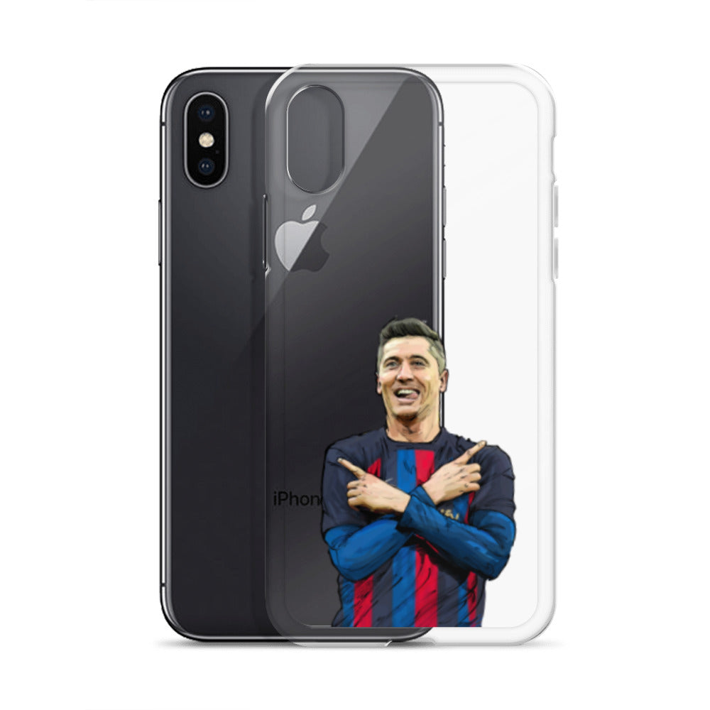 Lewandowski Goal Celebration Barca Clear Case for iPhone® - The 90+ Minute