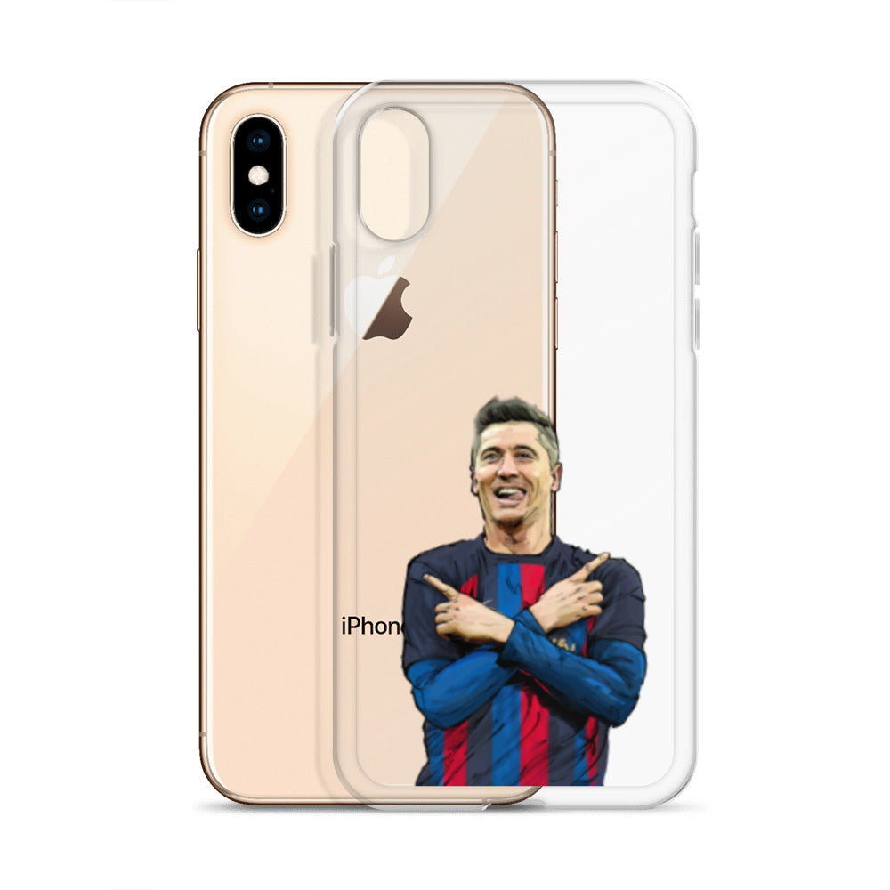 Lewandowski Goal Celebration Barca Clear Case for iPhone® - The 90+ Minute