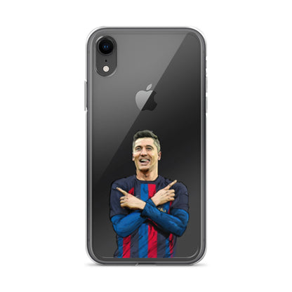 Lewandowski Goal Celebration Barca Clear Case for iPhone® - The 90+ Minute