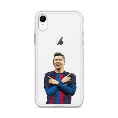 Lewandowski Goal Celebration Barca Clear Case for iPhone® - The 90+ Minute