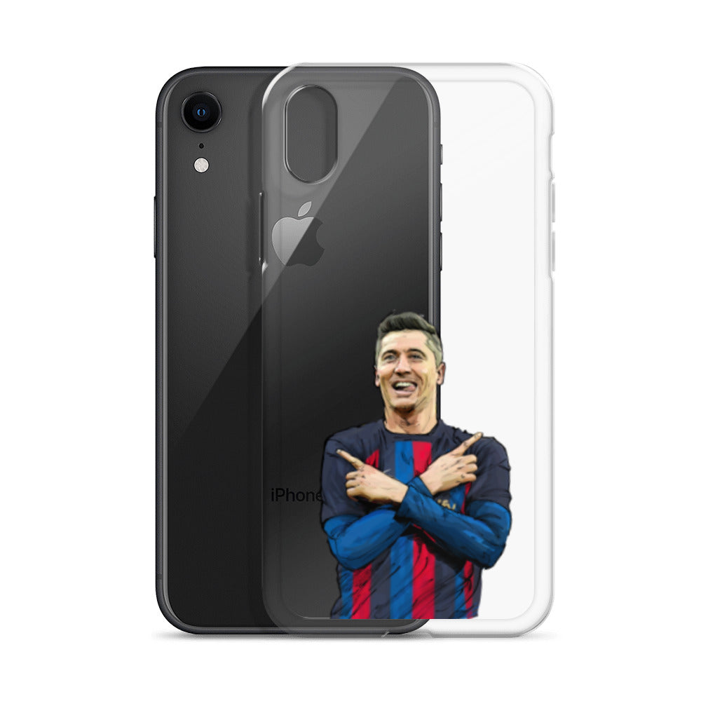 Lewandowski Goal Celebration Barca Clear Case for iPhone® - The 90+ Minute