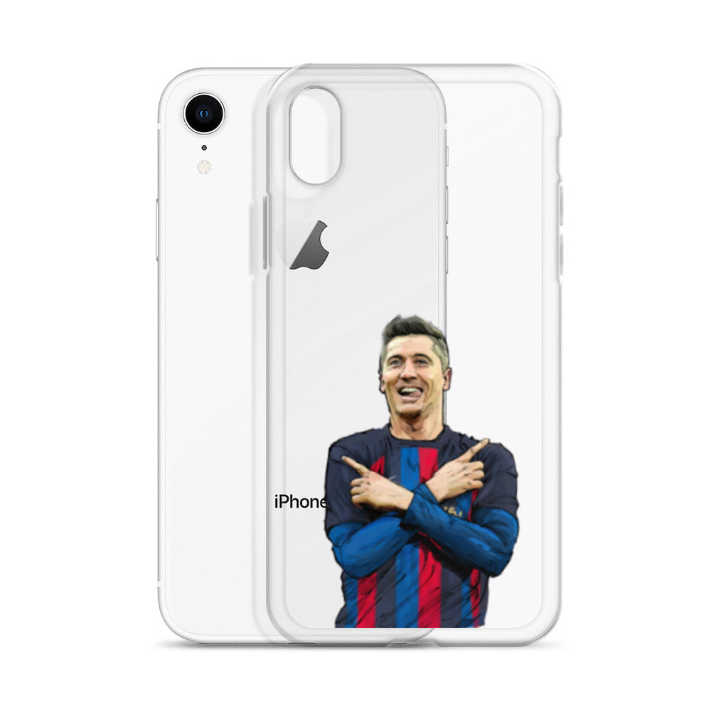 Lewandowski Goal Celebration Barca Clear Case for iPhone® - The 90+ Minute