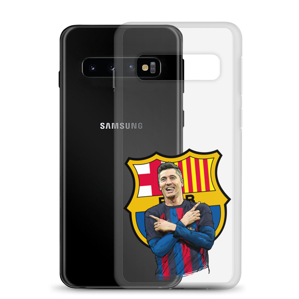 Lewandowski Goal Celebration Barca Clear Case for Samsung®