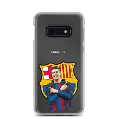 Lewandowski Goal Celebration Barca Clear Case for Samsung®