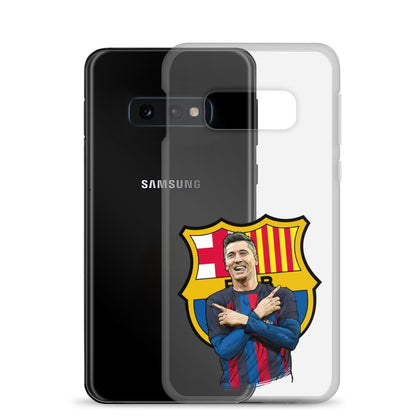 Lewandowski Goal Celebration Barca Clear Case for Samsung®