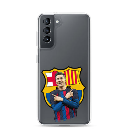 Lewandowski Goal Celebration Barca Clear Case for Samsung®