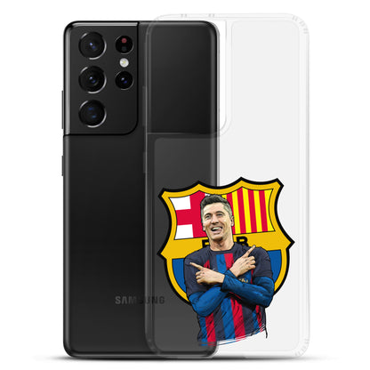 Lewandowski Goal Celebration Barca Clear Case for Samsung®