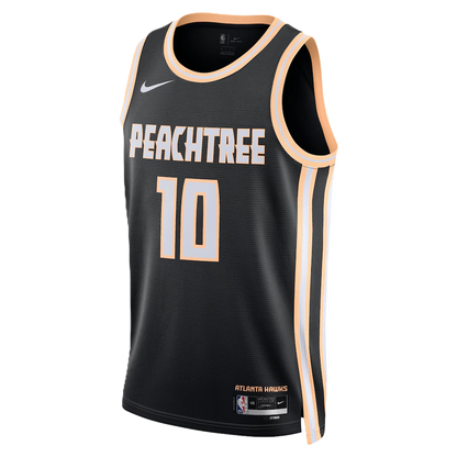 Atlanta Hawks Black 2025-2026 City Edition Jersey Zaccharie Risacher #10