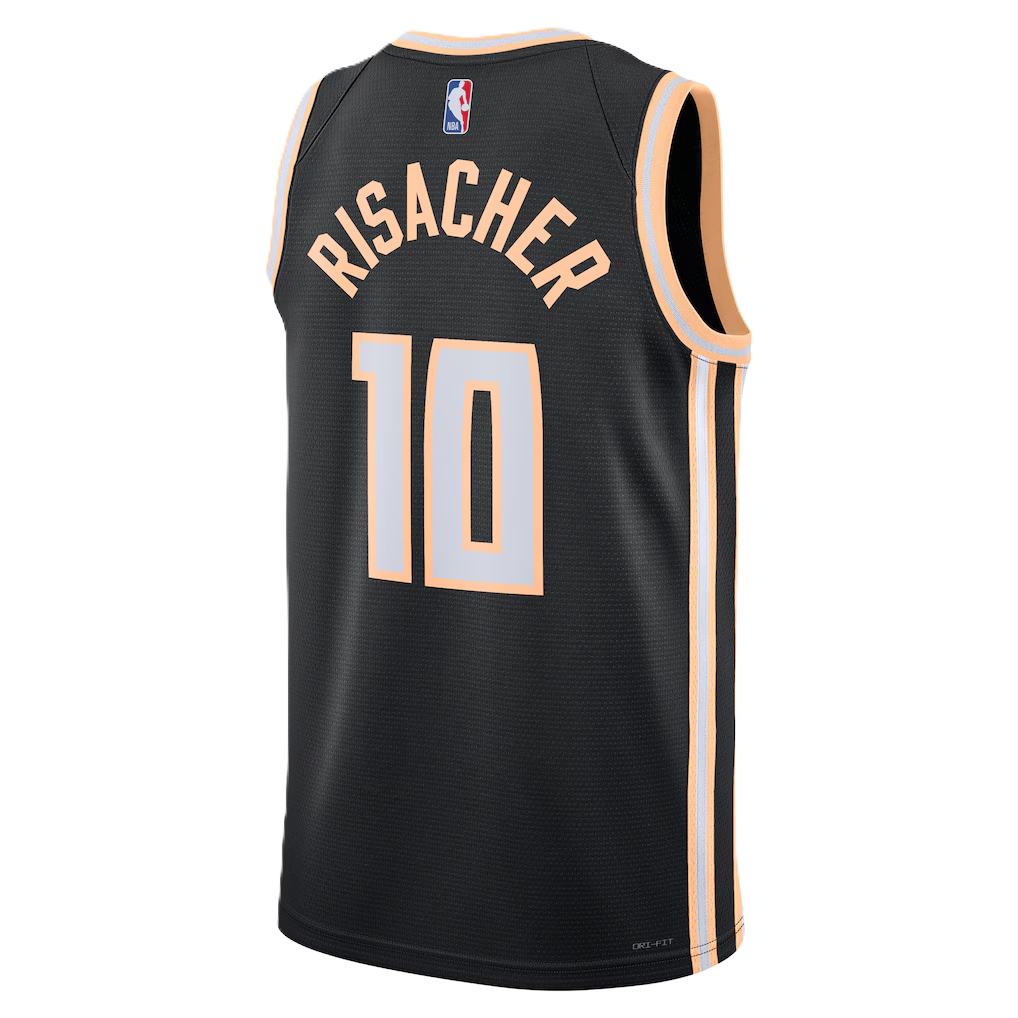 Atlanta Hawks Black 2025-2026 City Edition Jersey Zaccharie Risacher #10